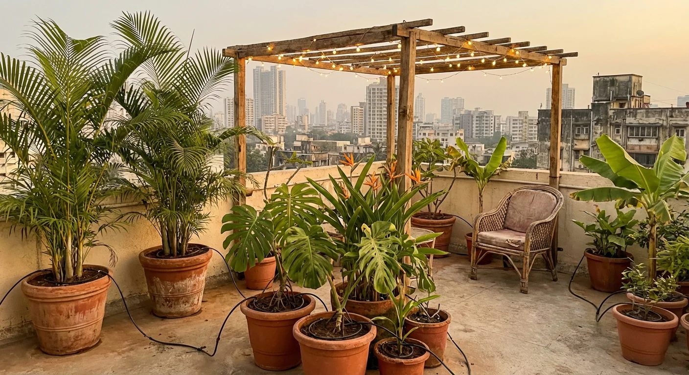 Tropical terrace garden